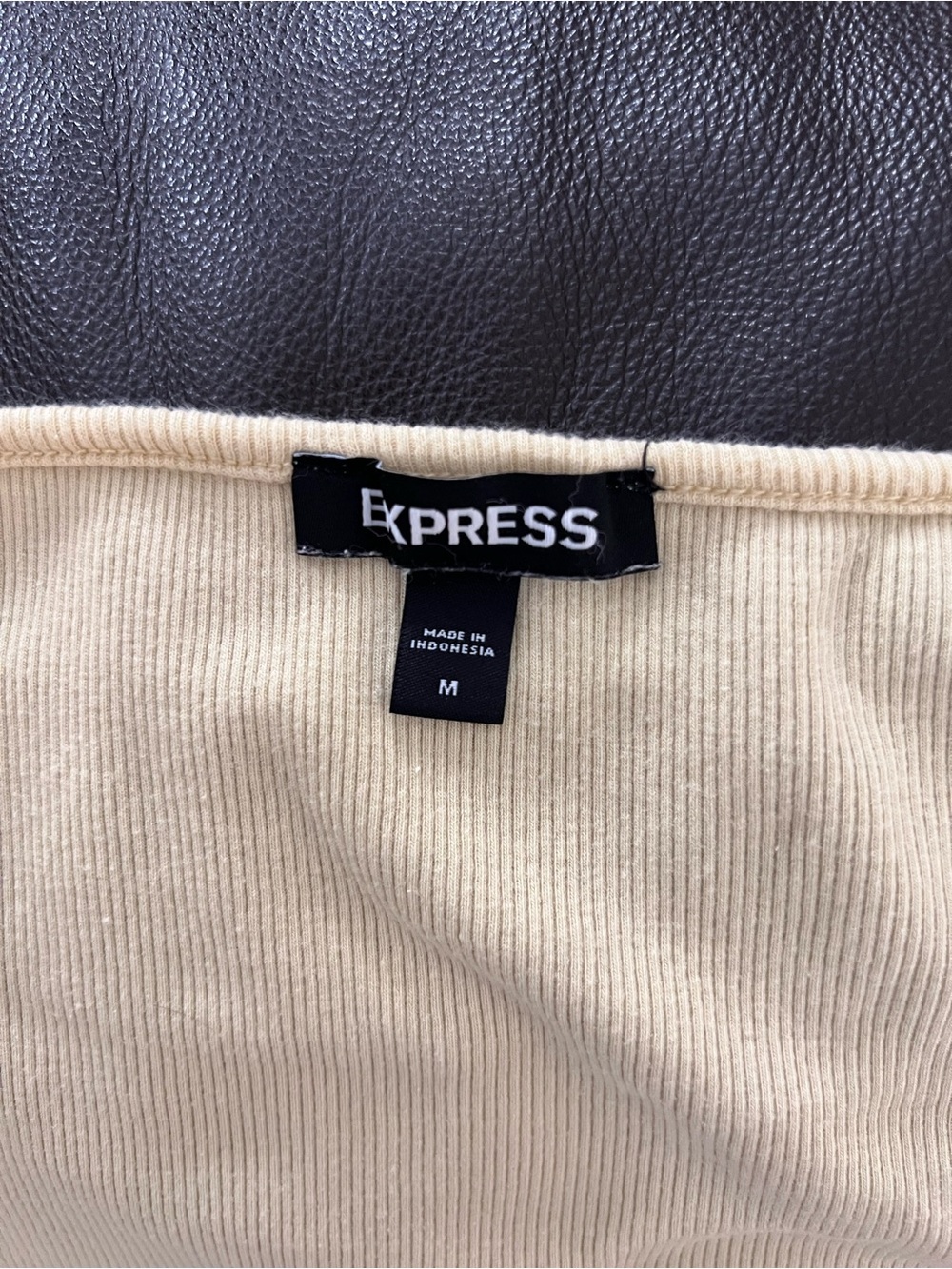 Express Yellow Ribbed Spaghetti Strap Cami - Picture 3 of 4